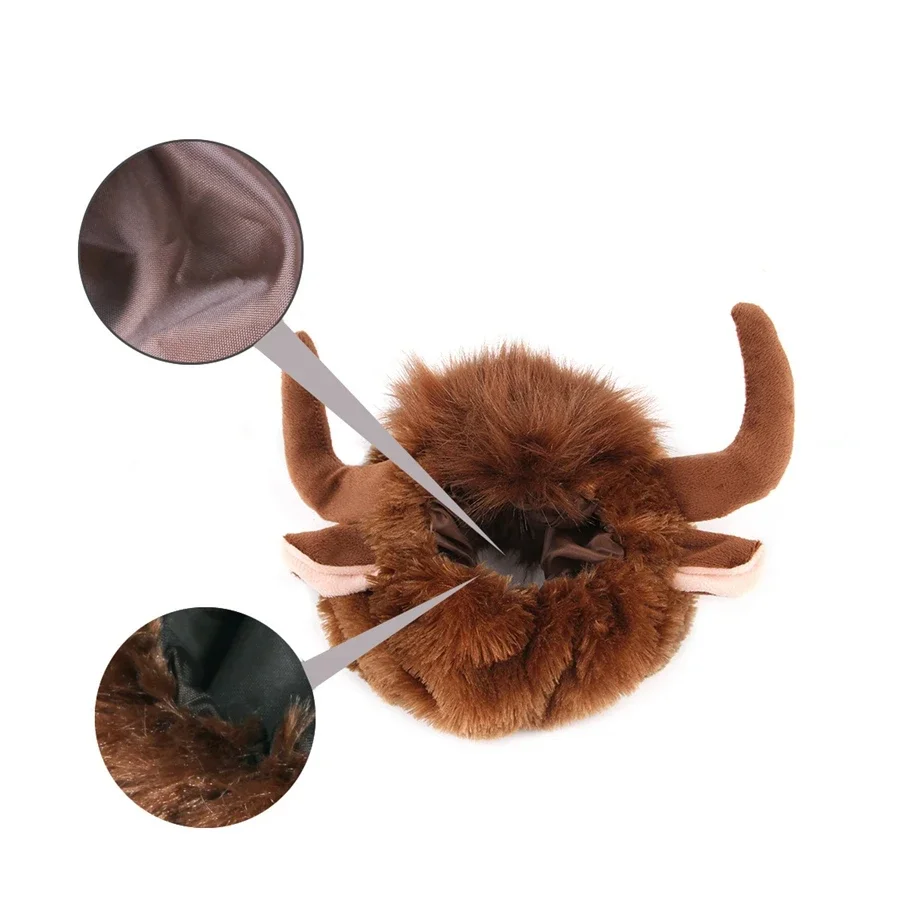 1pcs Pet Hat Headwear Wig Funny Dog Cat Horn Headwear Dress up Cute Halloween