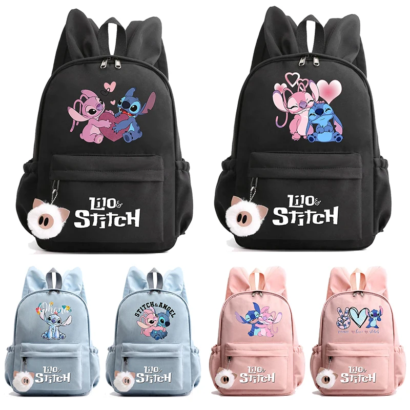 Disney Lilo Stitch Zaino Adolescente Ragazza Zaino In Tela Zainetto Zainetto Di Grande Capacità Bookbag Zaino Borsa Da Viaggio