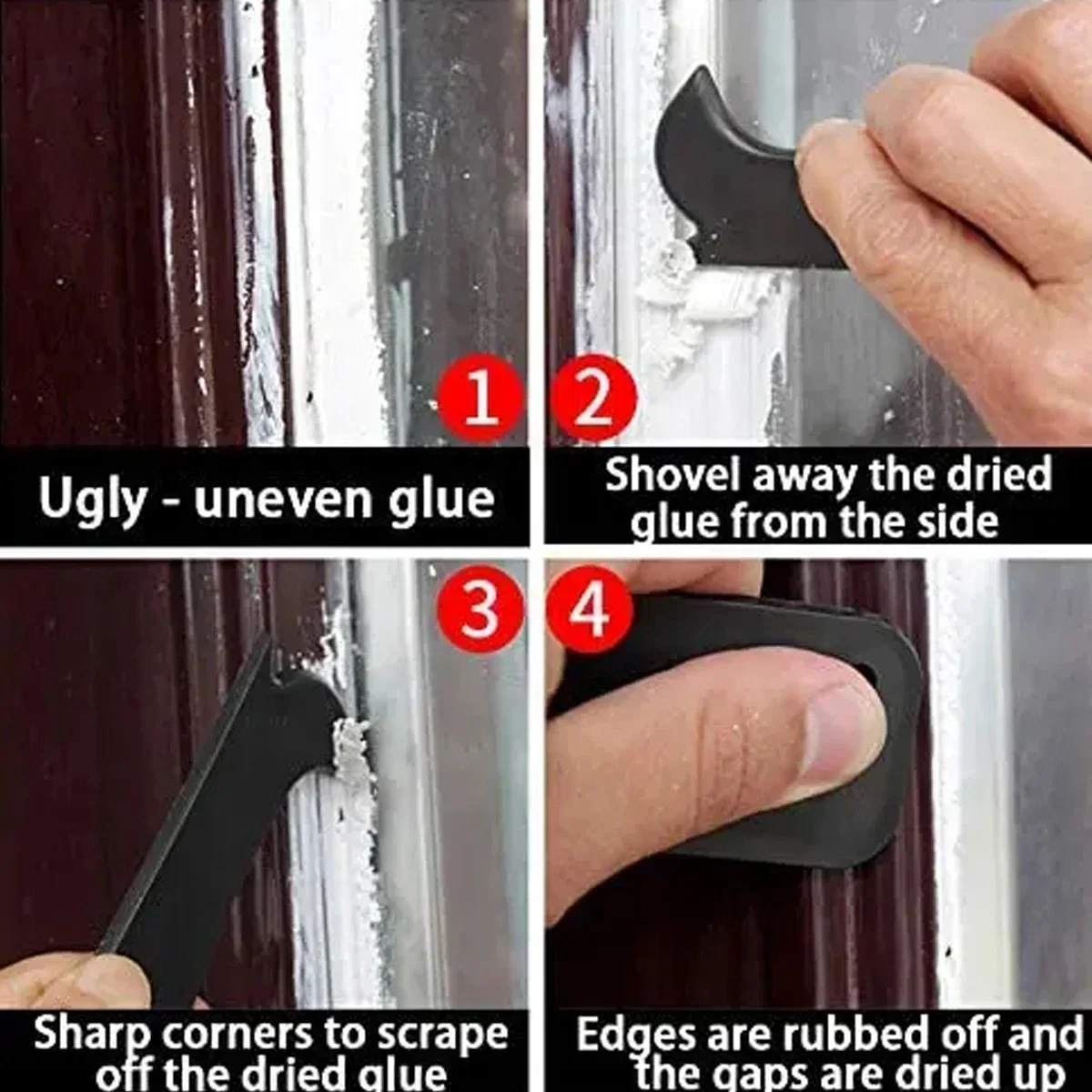 Scraper Tool Kit Scraper Tool Set Silicone Scraper Caulking Finisher Tool Silicone Sealant Tool Silicone Caulking Set Scraper Cleaner Scraper Tool 4/5PC Silicone Applicator Scraper Sealant Smooth Remover Tool Spreader Finish Kit Caulk Tile Grout Applicator Edges Cleaner
