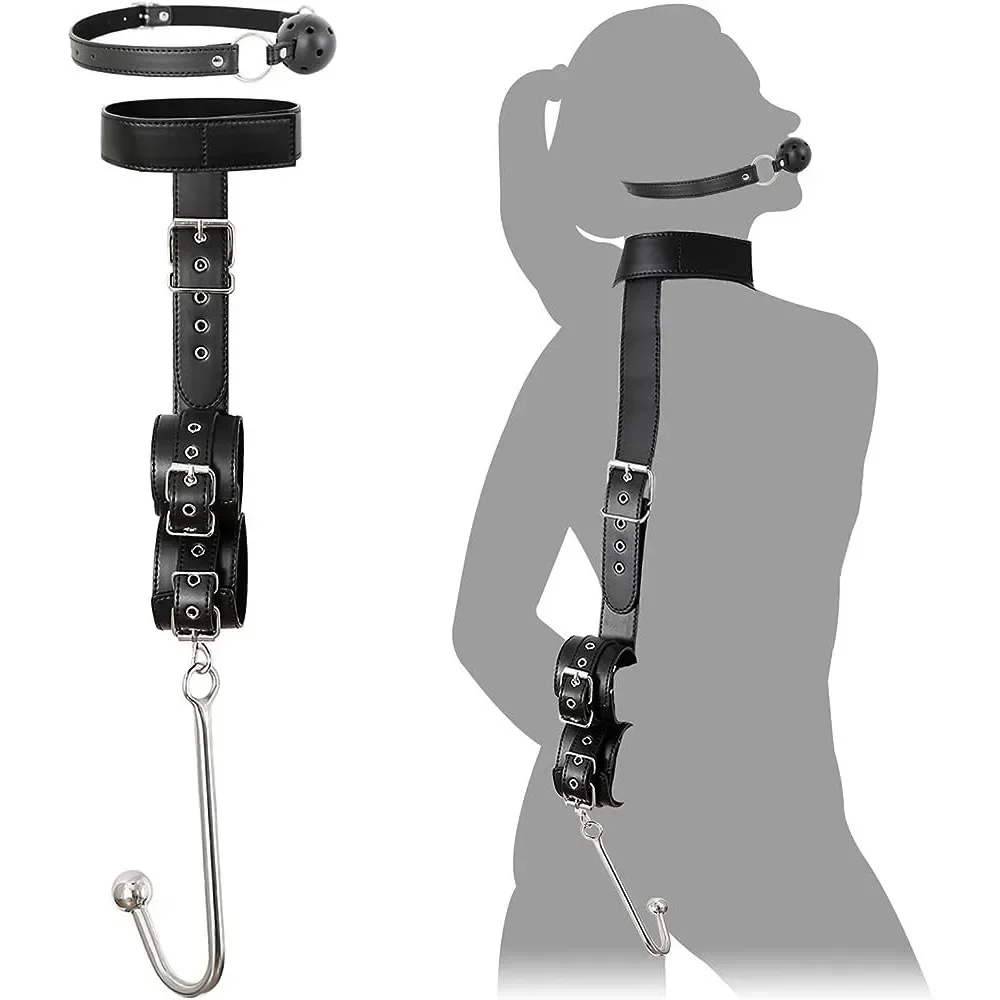 SM Adult Sex Toy Backhand Binding Apertural Plug Anal Hook Bondage Toys Bdsm Kit Slave Bondage Handcuff Couple Bundle Game 18+_voghion.com