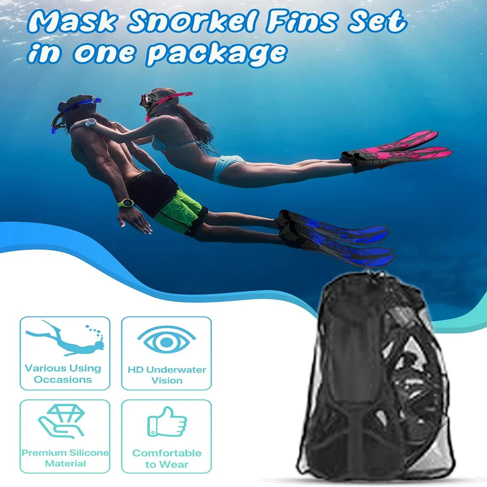 Mask Fin Snorkel Set Snorkel Gear for Adult 5