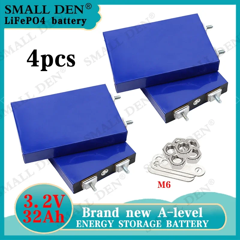 

4pcs New 3.2V 32Ah LiFePO4 battery with 3C discharge 32000mAh DIY 12V 24V 48V suitable for electric vehicle motor modification