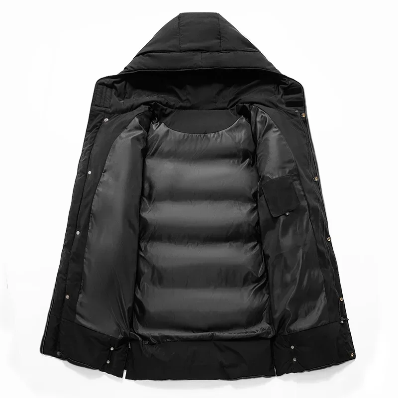 Men's Long Coat Large Size 7XL 8XL Winter Cotton Padded Jacket Oversize Husband Hood Parka Outerwear Thick Warm Windbreaker Male