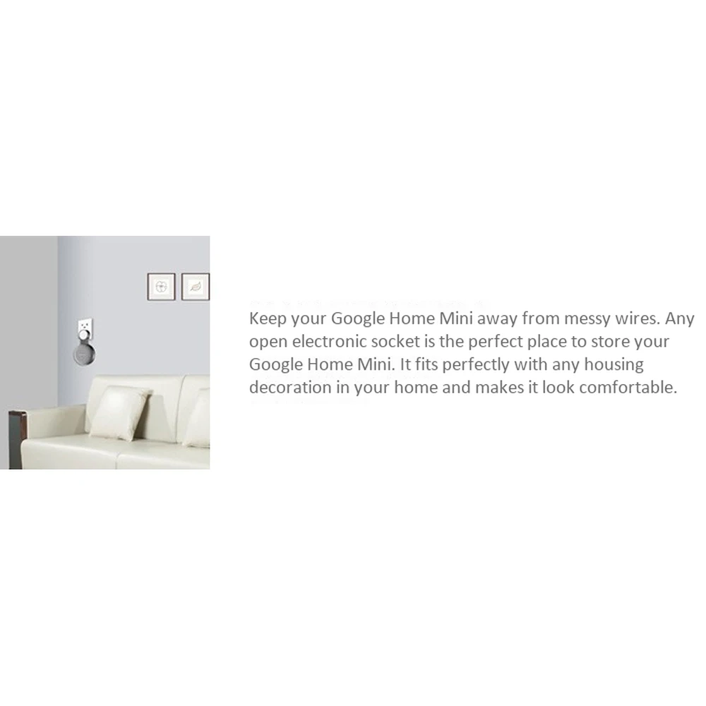 1Pcs Google Audio Wall Bracket Suitable for Google Nest Mini Second Generation Socket Hanging Hanger Bracket-Black