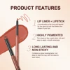 QIBEST 2pcs Lipstick Lipliner Pen Set Matte Velvet Lip Liner Pencil Contour Makeup Sexy Red Lip Stick Long Lasting Cosmetics 4
