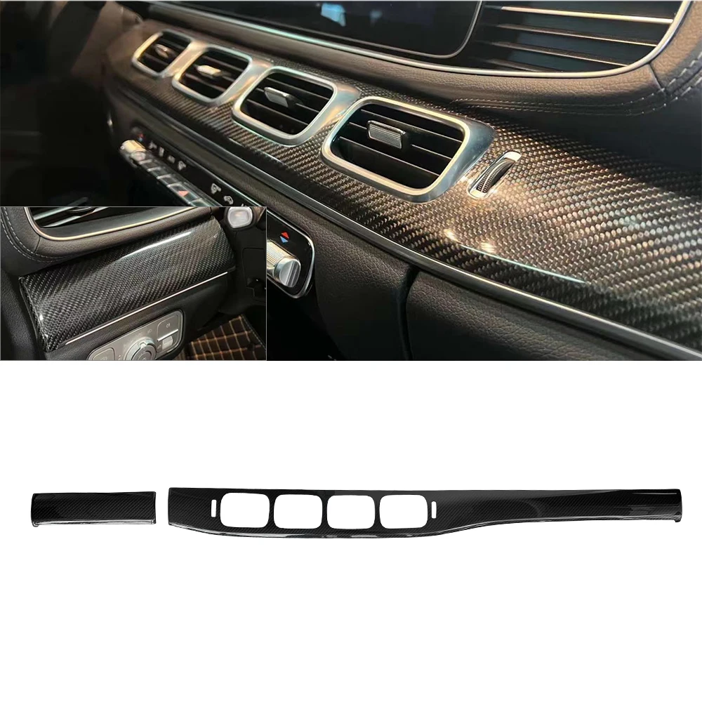 

2 шт. аксессуары для салона из натурального сухого углерода, отделка центральной приборной панели, крышка приборной панели для Mercedes GLE W167 Up