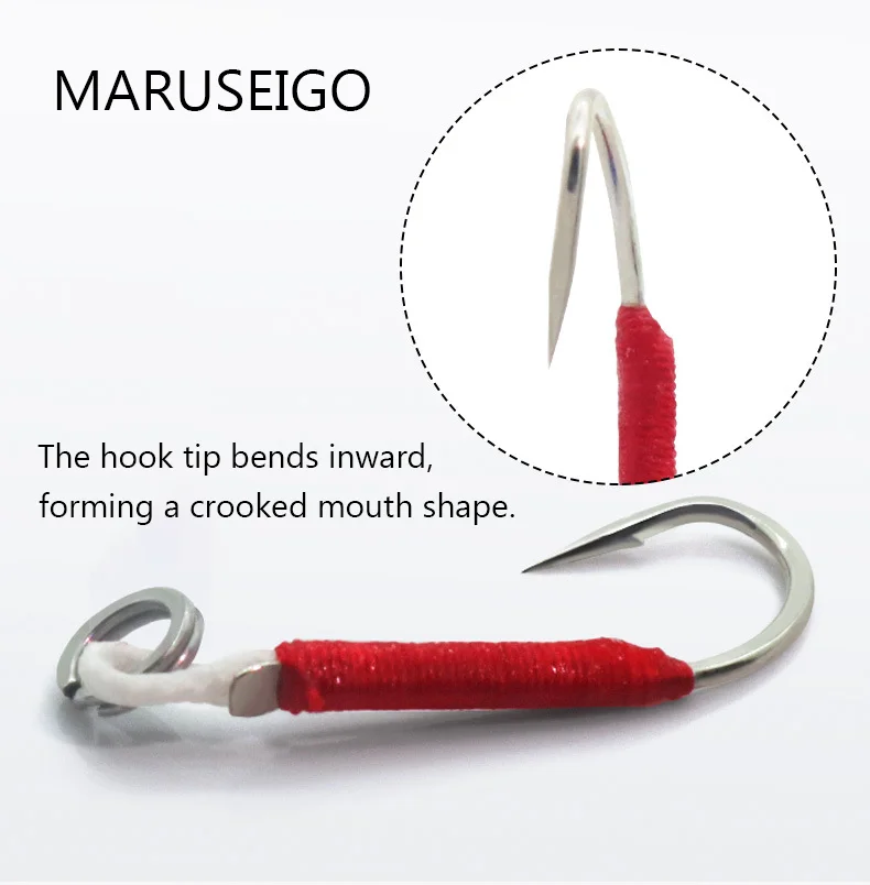 Iseama/maruseigo Assist Haken Solid Ring Jiglure Jigging Fishjig Doppelpaar Widerhaken Assist Haken Pesca Peche Angeln Slow Jig – Detail 4