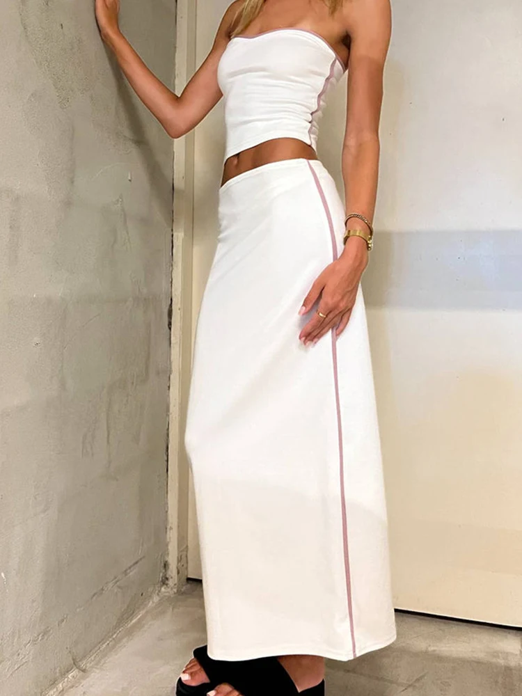 tube top and midi skirt set