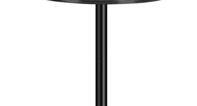 Black Drink Table Outdoor Round Pedestal Side Table with Marble Base Small Cocktail Table