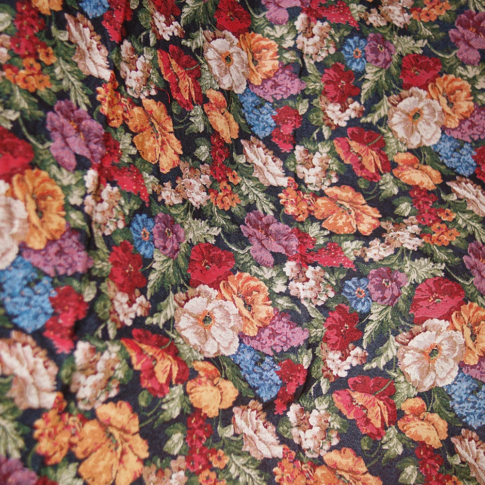 Palace style yarn-dyed jacquard fabric tablecloth picnic mat sandhair towel curtain material bag designer fabric
