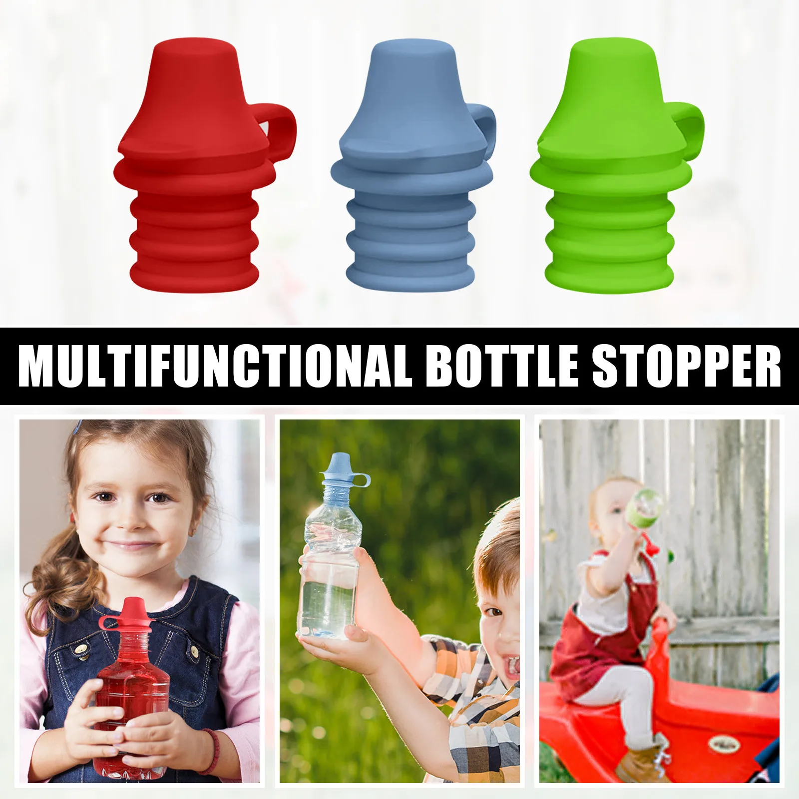 1PC Portable Kids No Spill Choke Water Bottle Cup Adapter with Tube  Drinking Straw for Baby Drink Feeder Water Leak Proof Cap