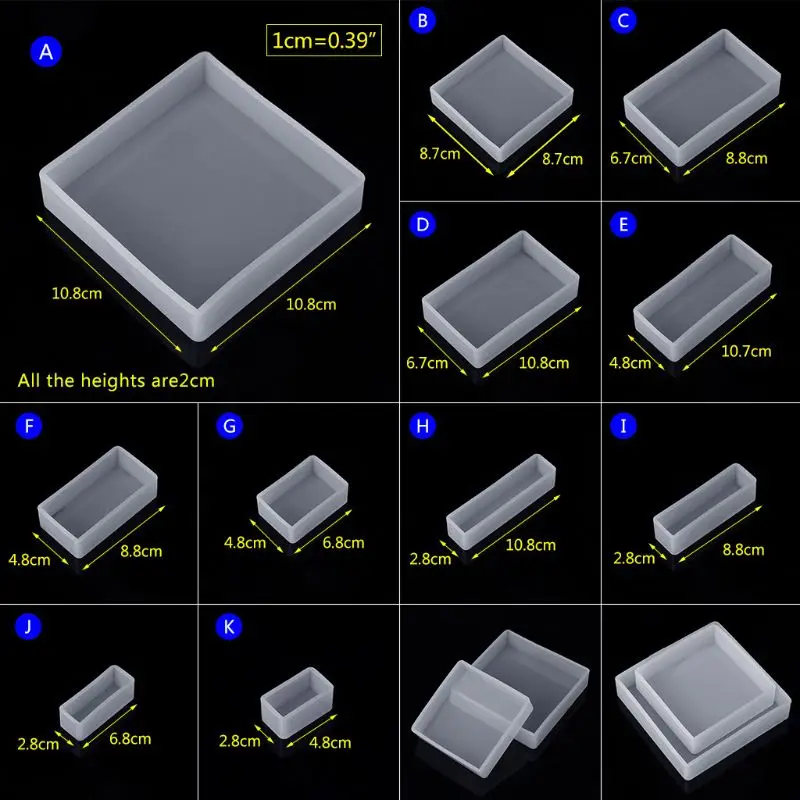 

Square Rectangle Silicone Mold Exopy Resin Mirror DIY Crafts Jewelry Decoration H9ED