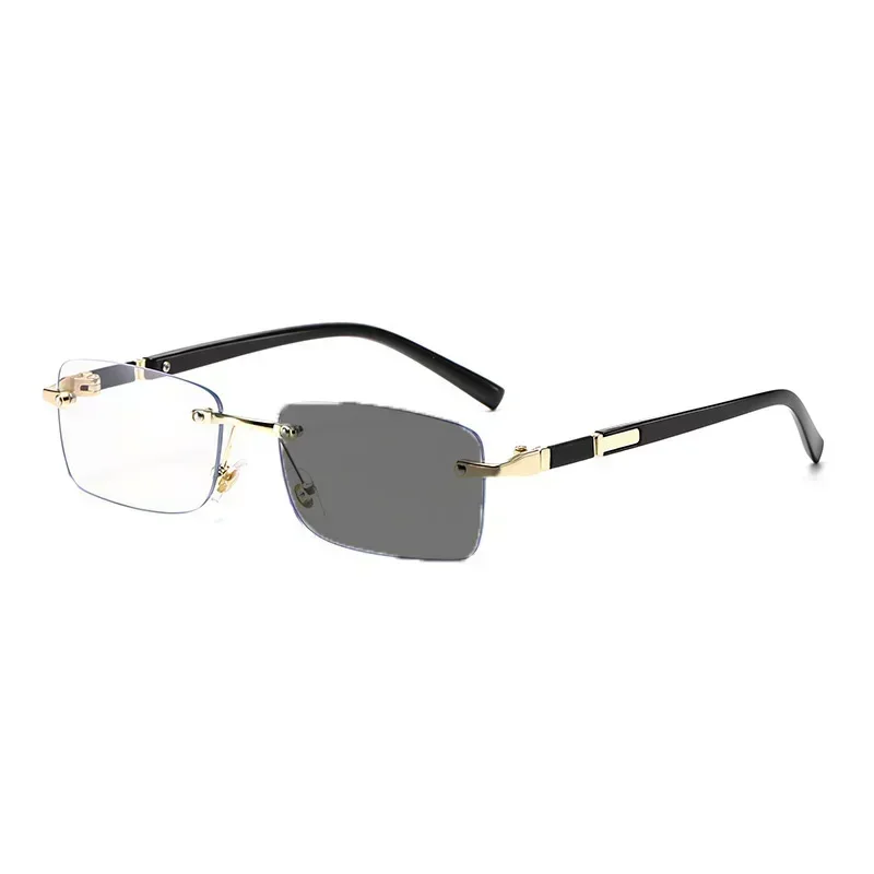 Square Rimless Photochromic Myopia Glasses Men Women Business Anti-UV Nearsighted Eyewear Retro Eyeglasses 0-1.0-4.0 5