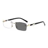 Square Rimless Photochromic Myopia Glasses Men Women Business Anti-UV Nearsighted Eyewear Retro Eyeglasses 0-1.0-4.0 5