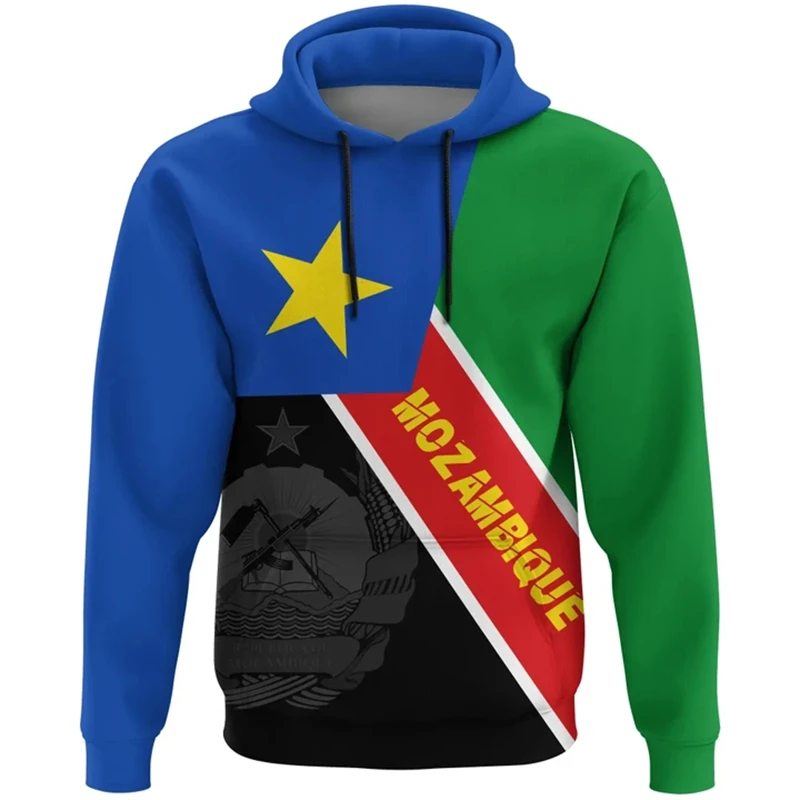 thumbnail image 1 of Sudadera con capucha con estampado 3D de la bandera de Mozambique para hombre, ropa informal de uso diario, sudadera con estampado de emblema nacional, ropa africana para hombre, 1 of 4
