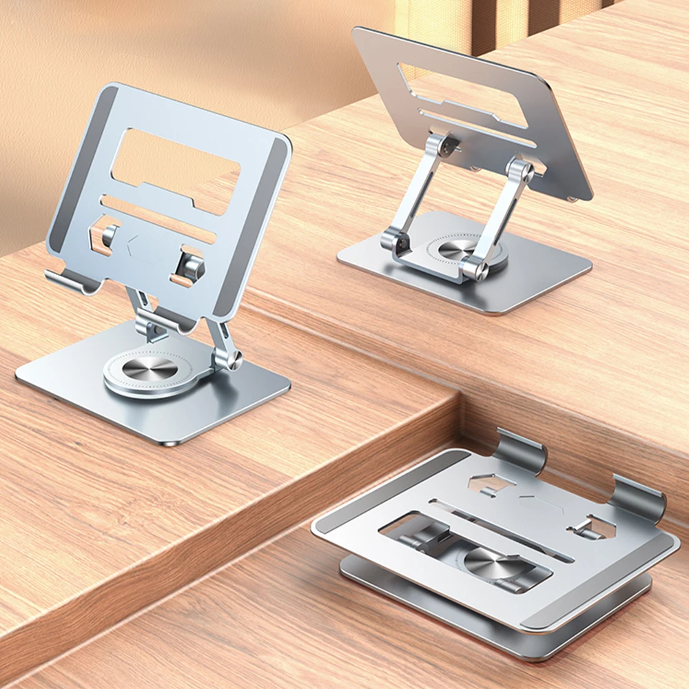 

360°Rotation Tablet Stand Support For iPad Phone Xiaomi Huawei Samsung Tablet Desk Holder Metal Aluminium Alloy Foldable Bracket