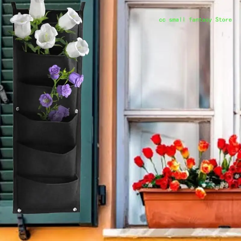 

R3MA Vertical Hanging Garden Planter with 6 Pockets Waterproof Wall Mount Flower Pot Grow Bag Container Indoor Outdoor