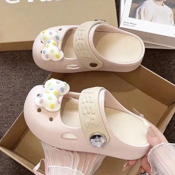 2026 New Cute Cartoon Slippers For Women Fashion Clogs Anti-slip Summer Shoes Girls Street Sandals 2 Way Wear Beach Slides 1