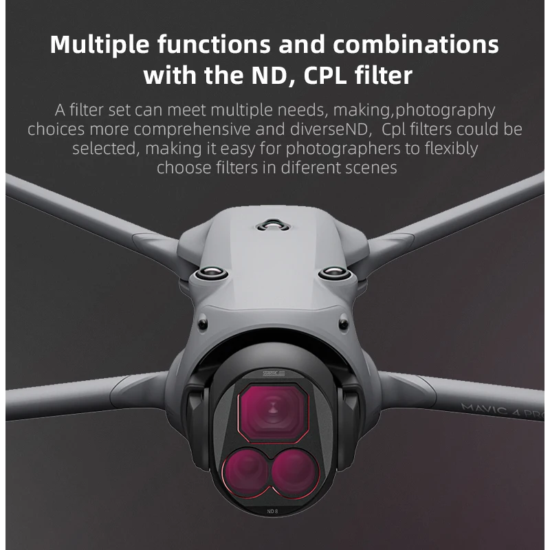 Filtres ND CPL pour DJI Mavic 4 Pro - Lot Rouge CPL ND8 ND32 ND64