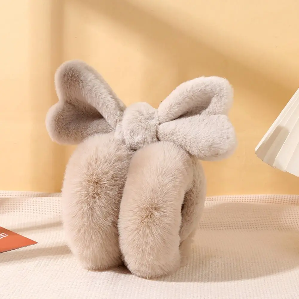 Foldable Plush Earmuffs kawaii Ear Protection Wind Proof Bowknot Ear Earmuffs Earflap Keep Warmer Winter Ear Cover Student