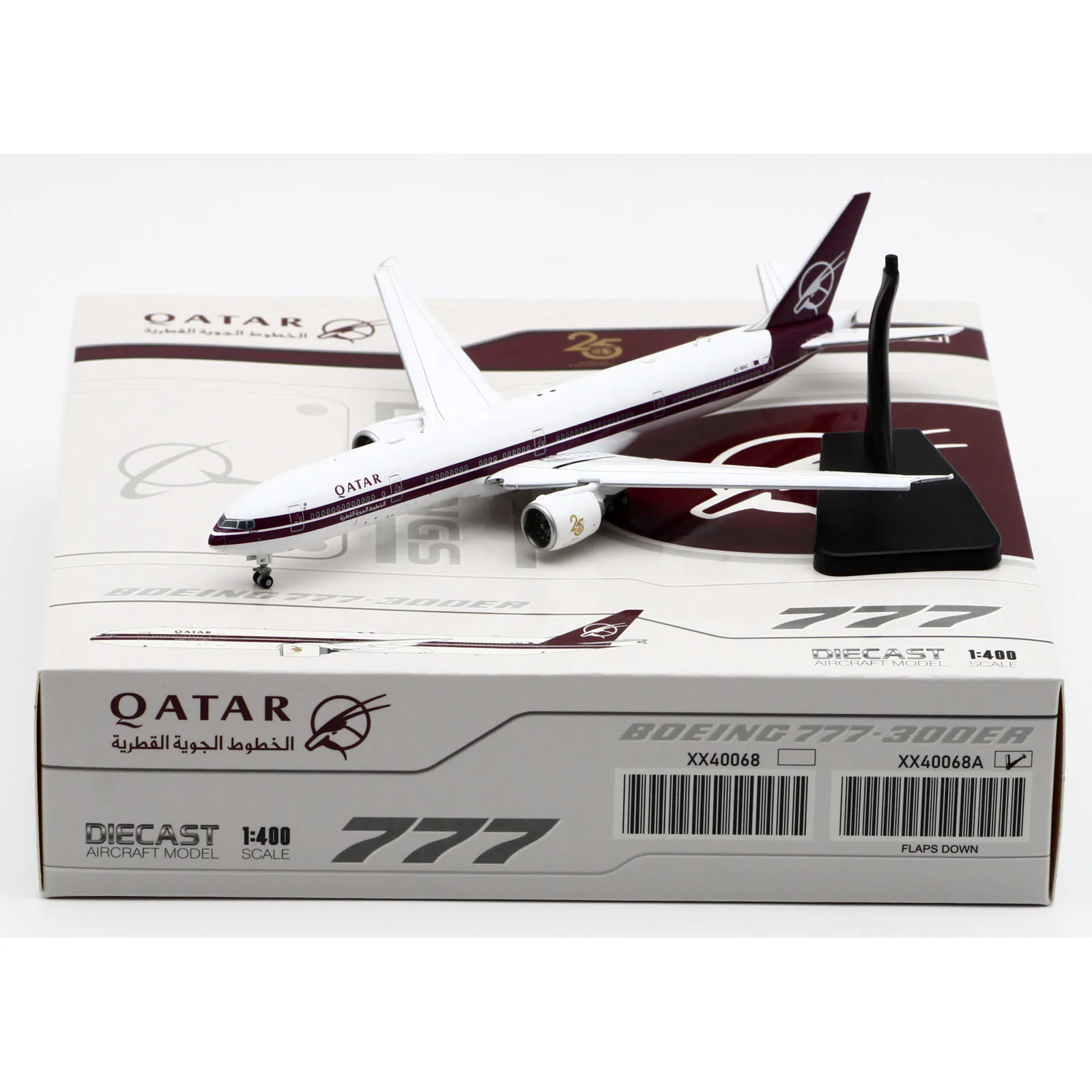 

XX40068A Alloy Collectible Plane Gift JC Wings 1:400 QATAR AIRWAYS Boeing B777-300er Diecast Aircraft Model A7-BAC Flaps Down