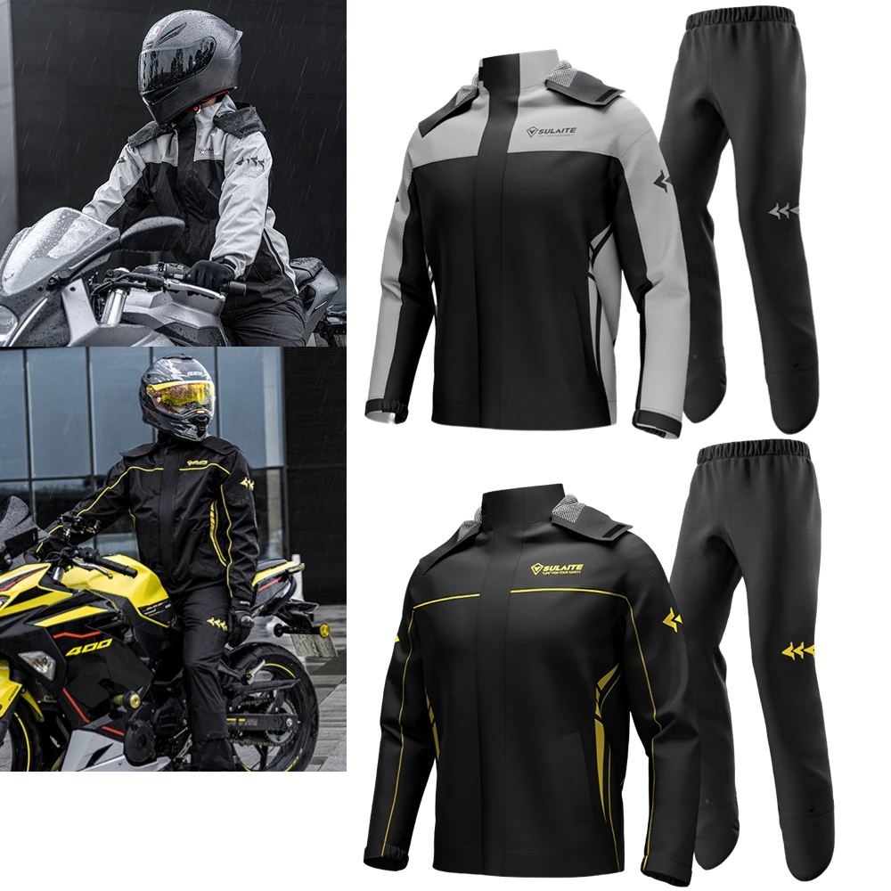 SULAITE traje de lluvia para motocicleta, impermeable + Pantalones de