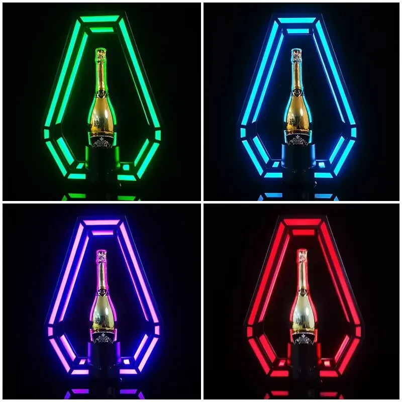 Rechargeable LED Champagne Wine Bottle Glorifier Display Stand VIP Presenter Service for Night Club Lounge Bar Party Decoration