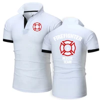 Polo de l'équipe de sauvetage de pompier pour hommes, mode d'été à manches courtes, haute qualité, décontracté, assorti avec tout, Slim Fit 3