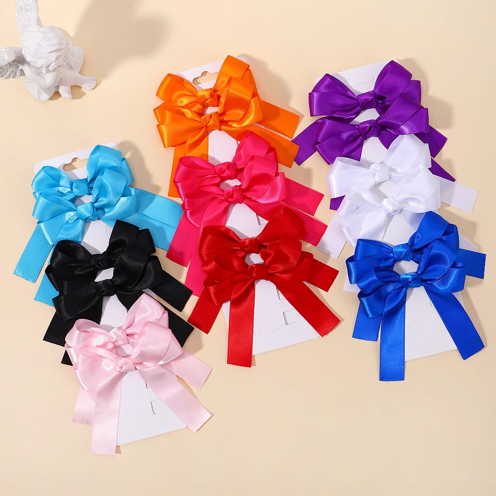 2 stücke Cheer Up Bowknot Haar Clips für Mädchen Einfarbig Band Bögen Haarnadeln Hairgripe Kinder Boutique Haar Zubehör Großhandel – Detail 14