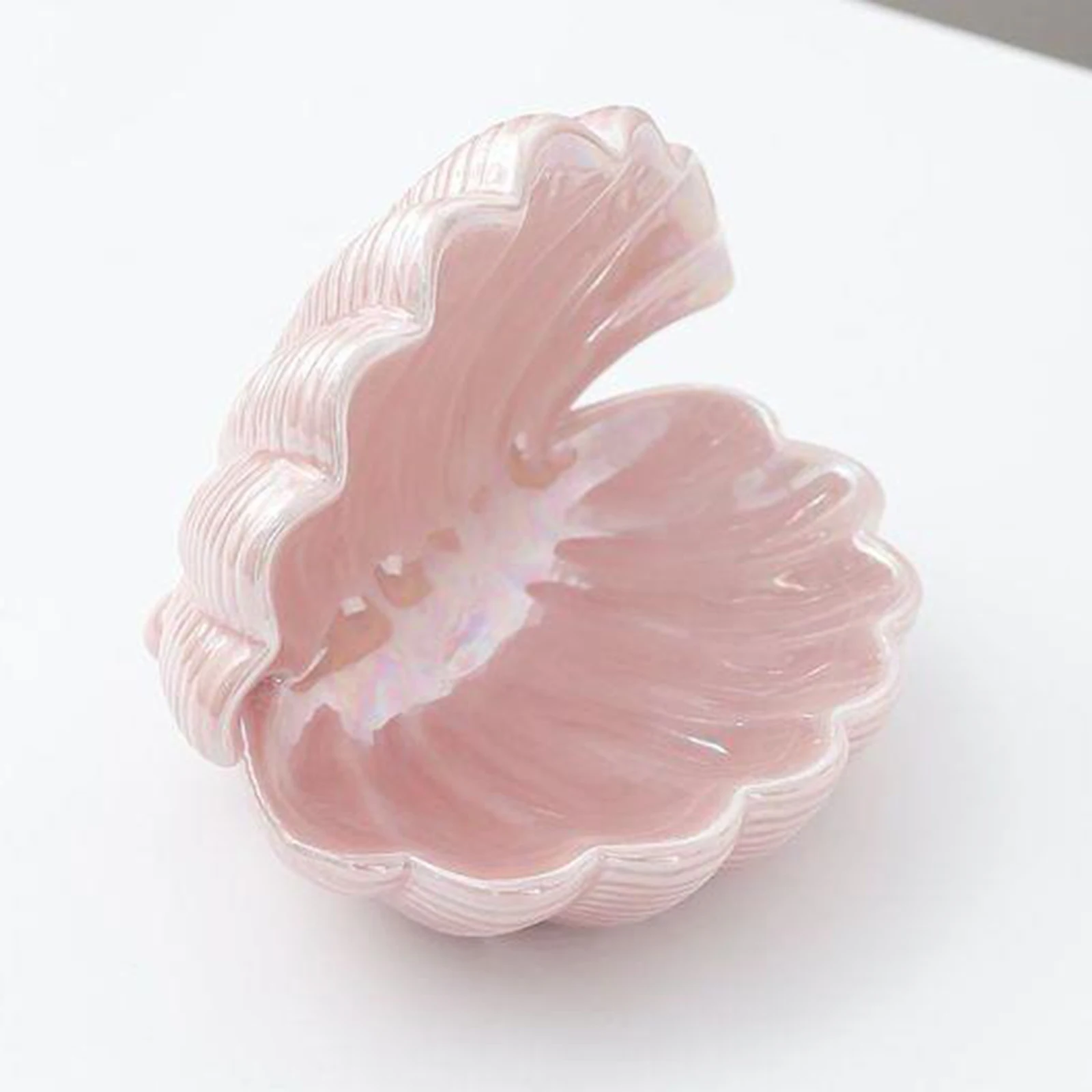 Ceramic Seashell Jewelry Storage Box Trinket Box Collectible Fashion Creative for Desktop Dresser Living Room Home Ornaments