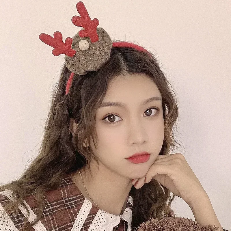 Christmas Hair Hoop Plush Reindeer Antlers Deer Ear Party Cosplay Headbands Headwear hair accessories hair headband deer ears headgear