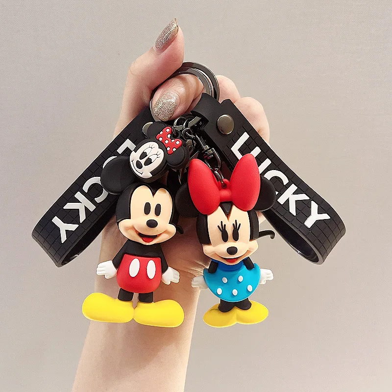 

Disney Mickey Mouse Mickey Cute Action Figure Keychain Car Couple Key Pendant Cartoon Bag Small Hanging Decoration Keychain Toy