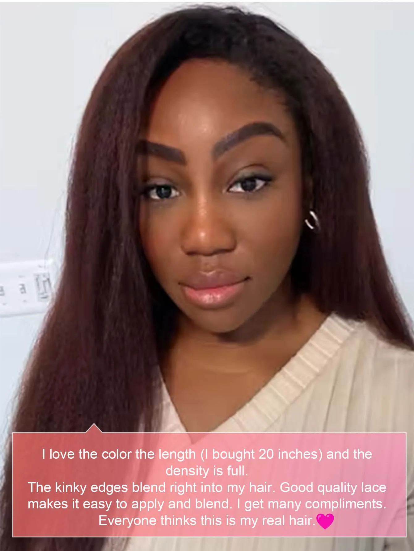 13x4 Lace Front Wig Ombre Kinky Straight Human Hair Wigs With 4C kinky Edges Coarse Yaki Lace Front Closure Wig Preplucked 180%
