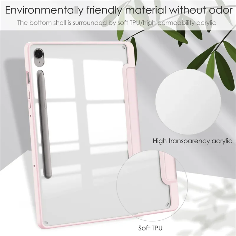 Premium HD Acrylic Tablet Case with Pencil Holder - Enhanced Protection Cover