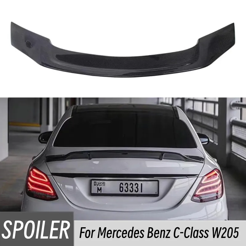 

For 2014-2021 Mercedes Benz C-Class W205 Real Carbon Fibe Rear Trunk Lid Car Wing Ducktail Lip Spoiler Tuning Accessories Part