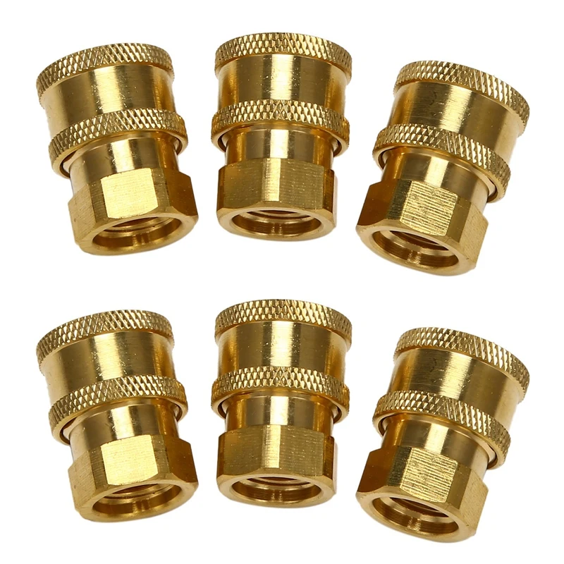 

6 Pack Pressure Washer Coupler, Quick Connect Fittings 1/4 Inch Quick Coupler Female NPT Socket