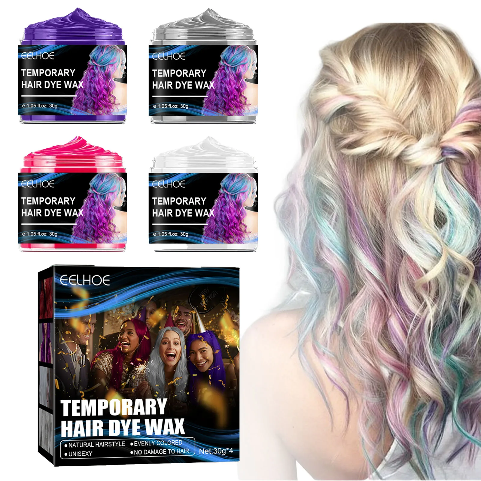 Party Temporary Wax Set Temporary Hair Color Dye Wax Temporary Hair