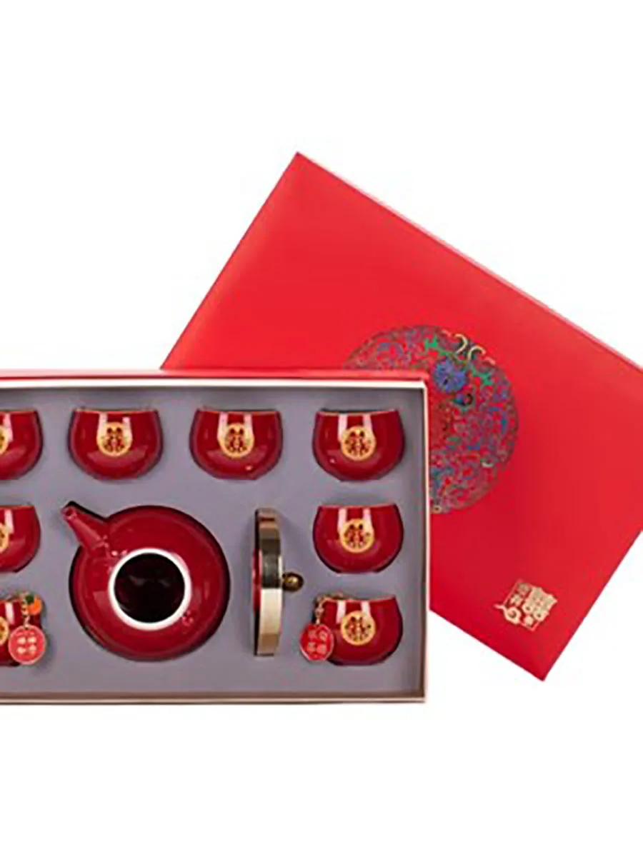 Ceramic Tea Set for Weddings, Home Teapot, Engagement and Dowry Gift, New lyweds