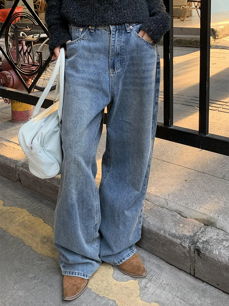 2024-New-Women-s-Fashion-Jeans-High-Waist-Bleach-Vintage-Full-Length ...