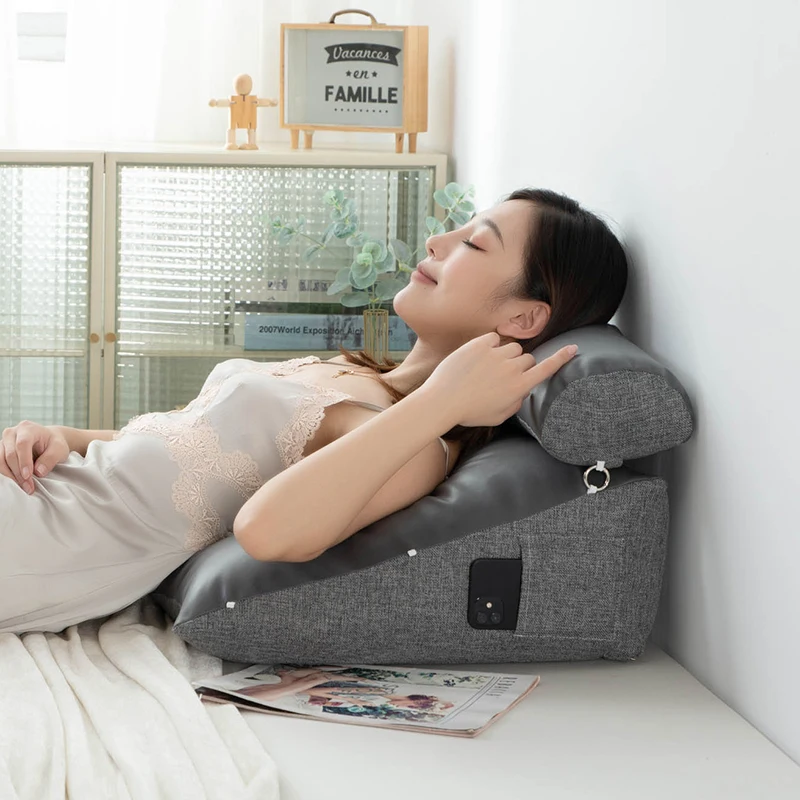 Bed Triangular Cushion Chair Bedside Lumbar Chair Backrest Lounger Lazy Office Chair Living Room Reading Pillow Household Decor 6