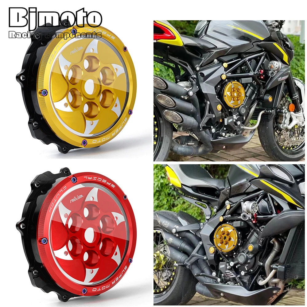 

Clear Clutch Cover For MV AGUSTA Brutale 3 cylinders 800 Rosso 800RR 800RC Turismo Veloce Dragster Stradale 800 RC 800RR ROSSO