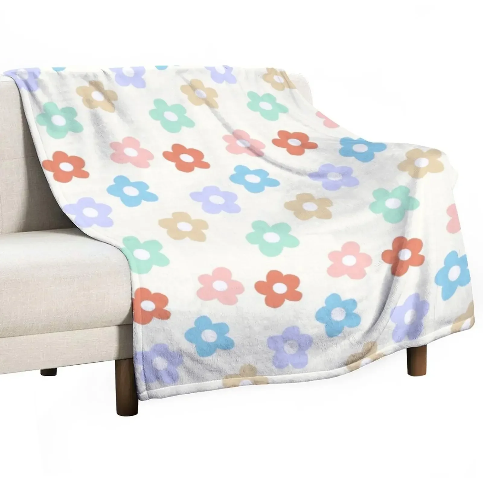 

Vintage Inspiried Flowers Throw Blanket Beach for winter Blankets