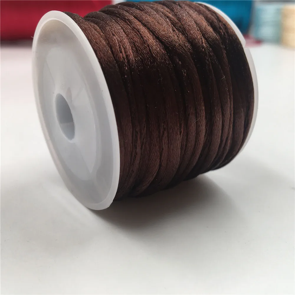 Description Picture 6 of item2mm 10-225meters/roll Chinese Knot Satin Cord Braided Silk Macrame Rope Thread Wire DIY Bracelets Making Findings Beading