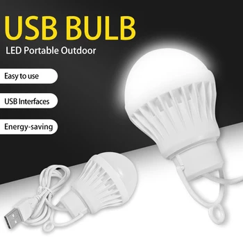 휴대용 USB LED 전구, 캠핑 조명, 미니 전구, 파워 북 라이트, 학생 스터디 테이블 램프, 야외 낚시 조명, 5V