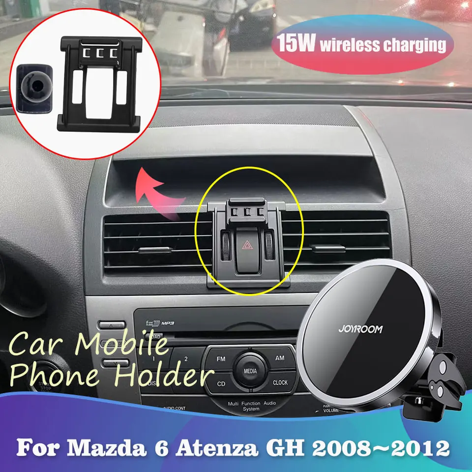 15W Auto Telefon Halter für Mazda 6 Atenza GH 2008 ~ 2012 2009 2010 2011  Magnetische Clip Tray Stand Unterstützung Wireles Lade aufkleber Zubehör  iPhone - AliExpress