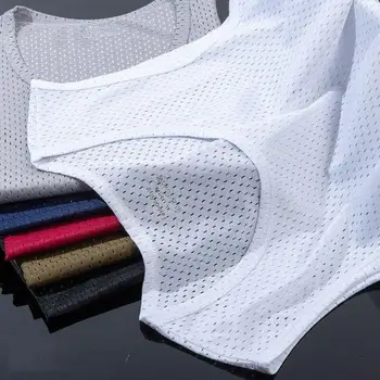 남성용 메쉬 탱크 탑 구멍 민소매 티셔츠, 아이스 실크 조끼, 빠른 건조, 캐주얼 탑, 통기성 스포츠, 얇은 겉옷, 여름