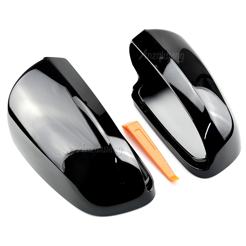 Rearview Mirror Car Side Door Rearview Side Mirror Cover Cap For Audi A3 A4 B7 A6 C6 S6 B7 Bright black Replacement Style