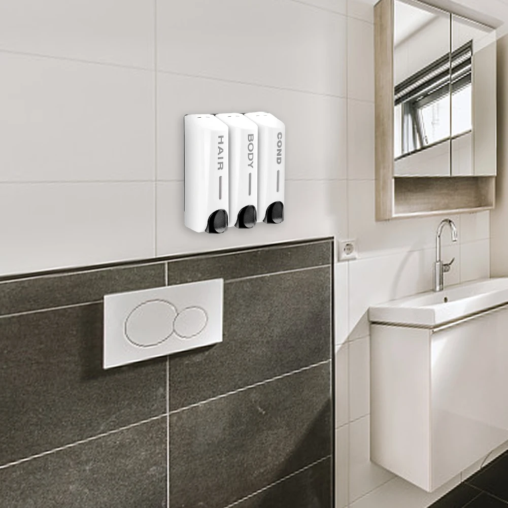 Triple 350ml Soap Automatic Dispenser Wall-mount Shower Bath Shampoo Dispenser Liquid Soap Container Bathroom Accessories 4