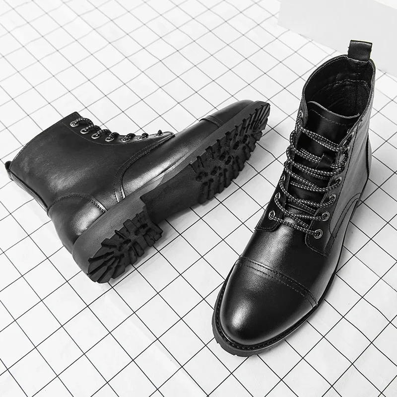 

Luxury Brand Men's Genuine Leather Shoes Business Short Boots Office Banquet Men's Dress Shoes Men's Casual Shoes High Top Trend