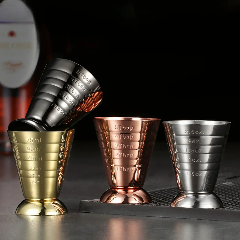 75ml Stainless Steel Measure Cup Cocktail Tool Bar Mixed Drink Accessories 3 In 1 Cocktail Tools
